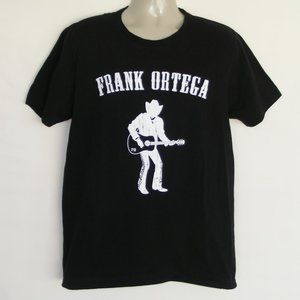 FRANK ORTEGA Tshirt, L, Country Music, Cowboy, Hat, Guitar, Black